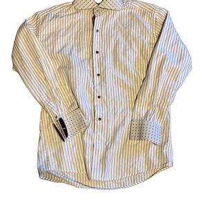 Stephen land browned window pane, dress shirt, size 15 1/2